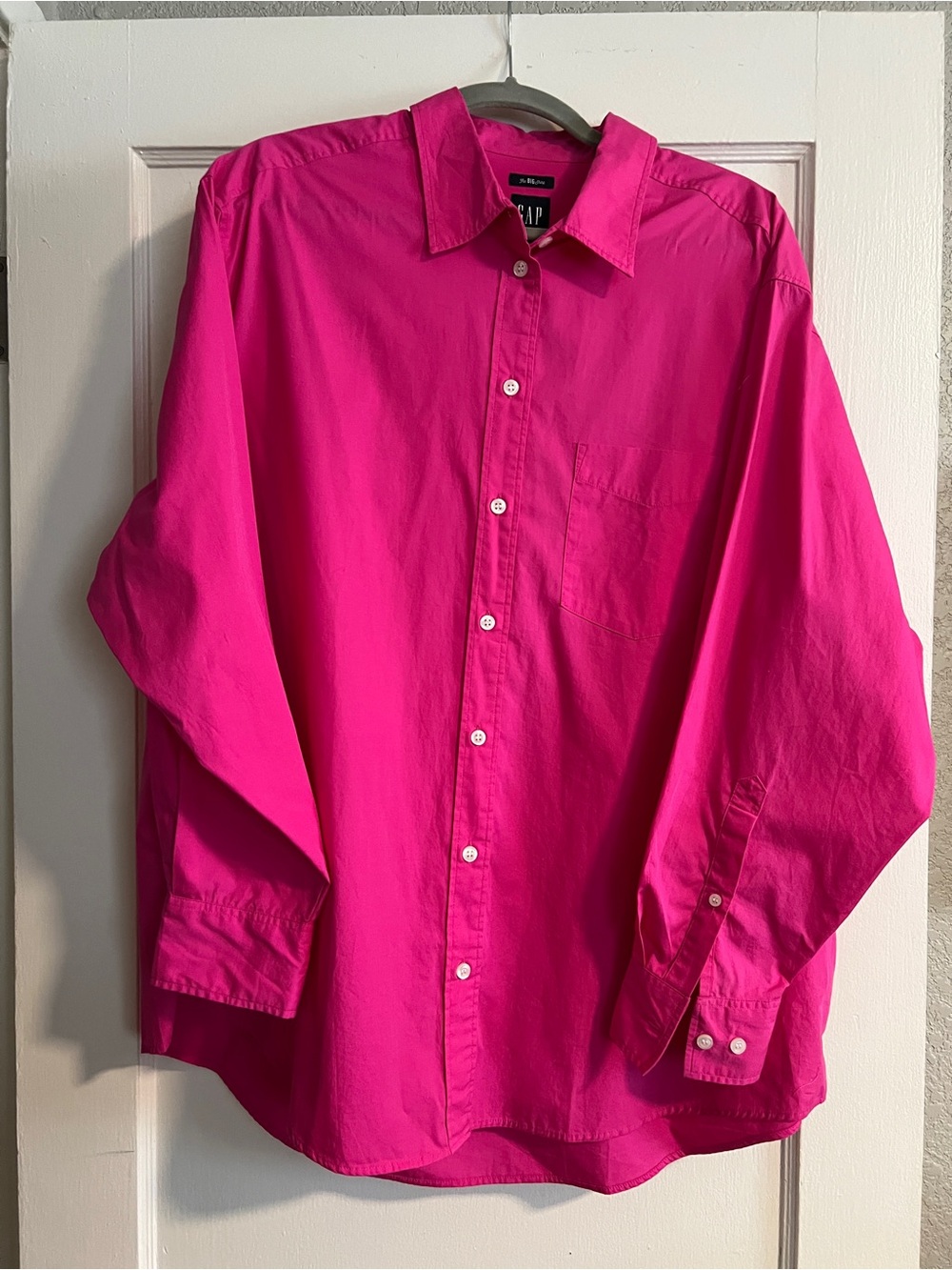GAP Women's Button-Down Shirt - Bright Magenta NWOT SZ L